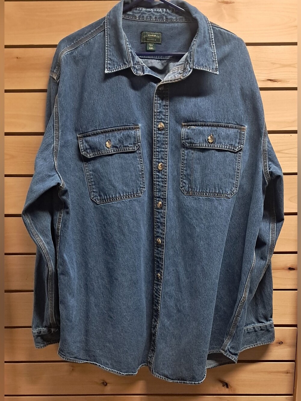 Filson Button Down Denim Shirt Size XXL